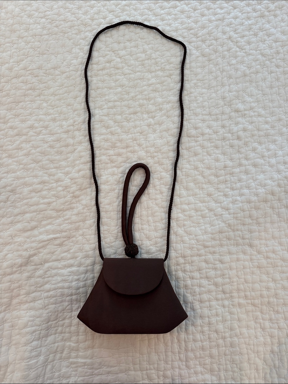 La Regale Mini Dark Brown Crossbody Bag with Wrist Strap